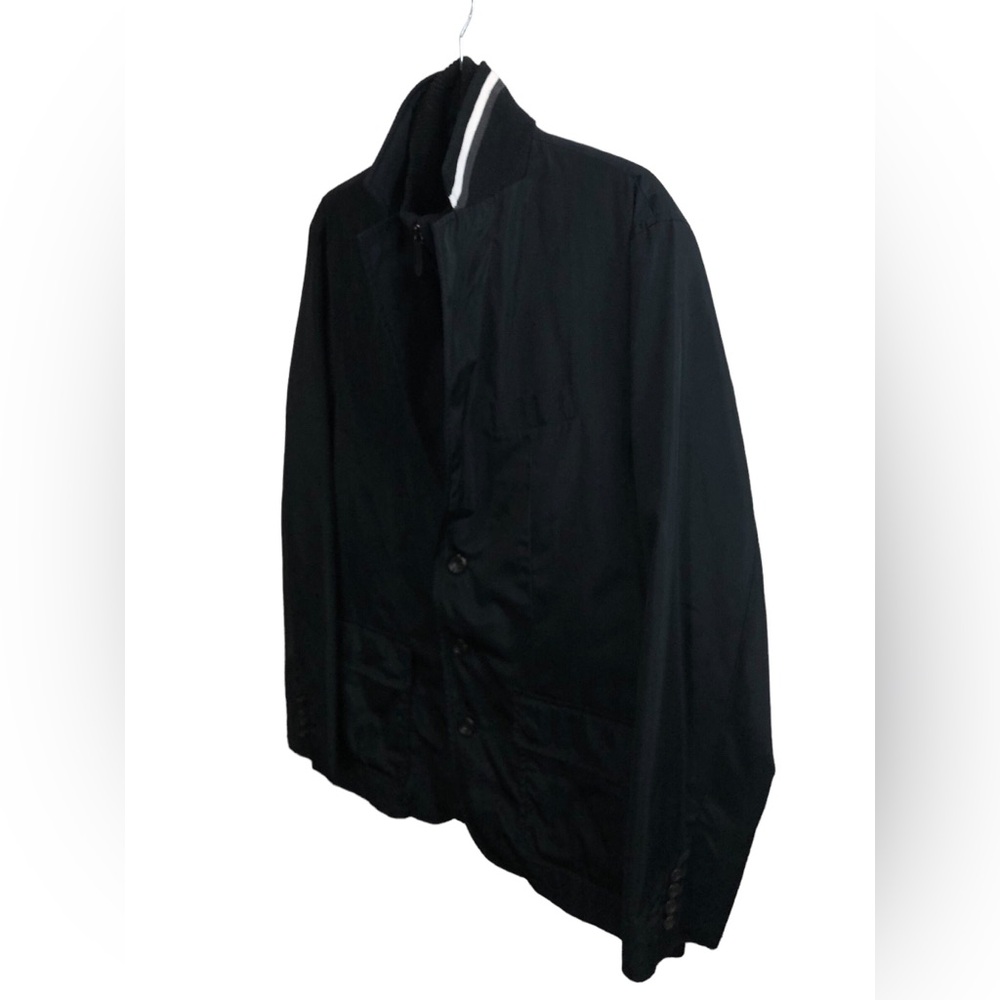 Black Saks Fifth Avenue Water Repellent Blazer Coat Jacket Mens Small Workwear - Picture 9 of 14